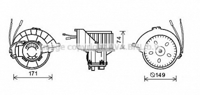 AVA QUALITY COOLING ol8627 -  Электродвигатель, вентиляция салона